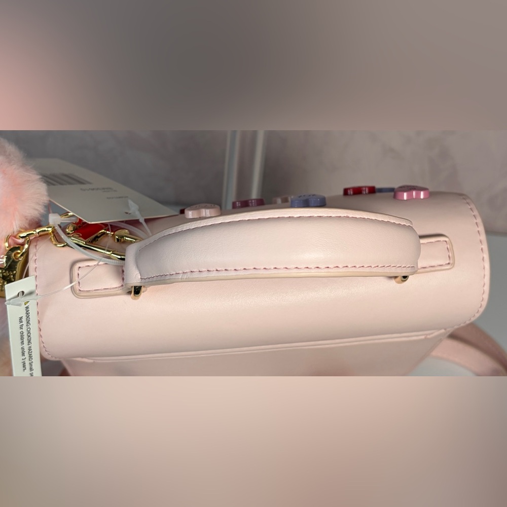 Betsey Johnson Pink Mini Bag with Heart Accents XOMylo2 Blush - Picture 12 of 15